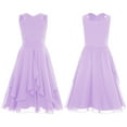 thumbnail image 3 of SiiRoh Kids GirlS Dress V Neck Wedding Bridesmaid Sleeveless Pleated Pageant Birthday Party Aline Dress Lavender 16, 3 of 4