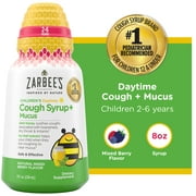 Zarbees Kids Cough + Mucus Daytime with Honey, Ivy Leaf, Zinc & Elderberry, Mixed Berry, 8FL Oz