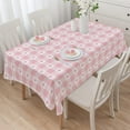 thumbnail image 5 of Pink Rectangle Tablecloth, Pink Checkered Plaid Gingham Tablecloth, Pink Heart Table Cloth, Spring Summer Waterproof Wrinkle Free Rectangle Tablecloth 60 X 84, 60 X 102, 60 X 120 Inch, 5 of 6