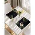 thumbnail image 5 of Sage Green Rose Placemats Set of 12, Vintage Abstract Garden Flower Floral Black Placemats for Dining Table, Place Mats for Kitchen Tabletop, Waterproof Wipeable Dining Table Mats Set, 5 of 9