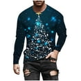 thumbnail image 6 of Feancey Long Sleeve T Shirt Men Big and Tall Christmas Tree Graphic Tees Holiday Casual Crewneck Pullover Comfy Loose Xmas Party Tshirts Blue XXL, 6 of 6