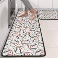 thumbnail image 2 of Kitchen Rugs Sets Of 2,Beige Baseballs with Hearts Pattern Anti Fatigue Kitchen Mat Rugs Non Slip Washable,Decorative Kitchen Floor Mats for Kitchen,Sink,Laundry,17"x47"+17"x47", 2 of 5