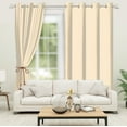 thumbnail image 6 of Nanqianyi Beige Blackout Curtains with Black Liner for Thermal Insulated Room Darkening, Set of 2 Panels for Bedroom Living Room W 42 x L 63 Inch, 6 of 10