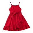 thumbnail image 1 of XQYLOS Robe Sans Manches à Bretelles Spaghetti pour Filles Robe Princesse Ligne A pour l'Été Plage Vacances Tenue Décontractée Confortable, 1 of 8