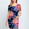 thumbnail image 2 of Taqqpue Robe de Maternité pour Femmes à Manches Courtes, Col Rond, Moulante, Invitée de Mariage, Grossesse, Imprimée, Ajustée, Extensible, Vêtements de Maternité, Été, Bohème, Séance Photo de Baby Shower, 2 of 6