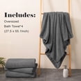 thumbnail image 5 of Dowellia 4 Pack Bath Towels Set, 28"x 55" Large Bath Sheets, Highly Absorbent & Quick Dry, Soft Microfiber Towels for Bathroom Spa Hotel Gym, Dark Gray Stripe, 5 of 7