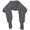 thumbnail image 1 of Dark Grey Rectangular Knitted Shawl with Sleeves for Men and Women 1Pcs, 1 of 8
