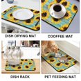 thumbnail image 4 of 2 Pack Washable Rubber Sunflower Cute Floral Dish Drying Mats for Kitchen Counter Home Large Coffee Bar Pad Accessories and Decor for Utensils Stemware (2pcs 18''x24''+19.5''x12''), 4 of 6