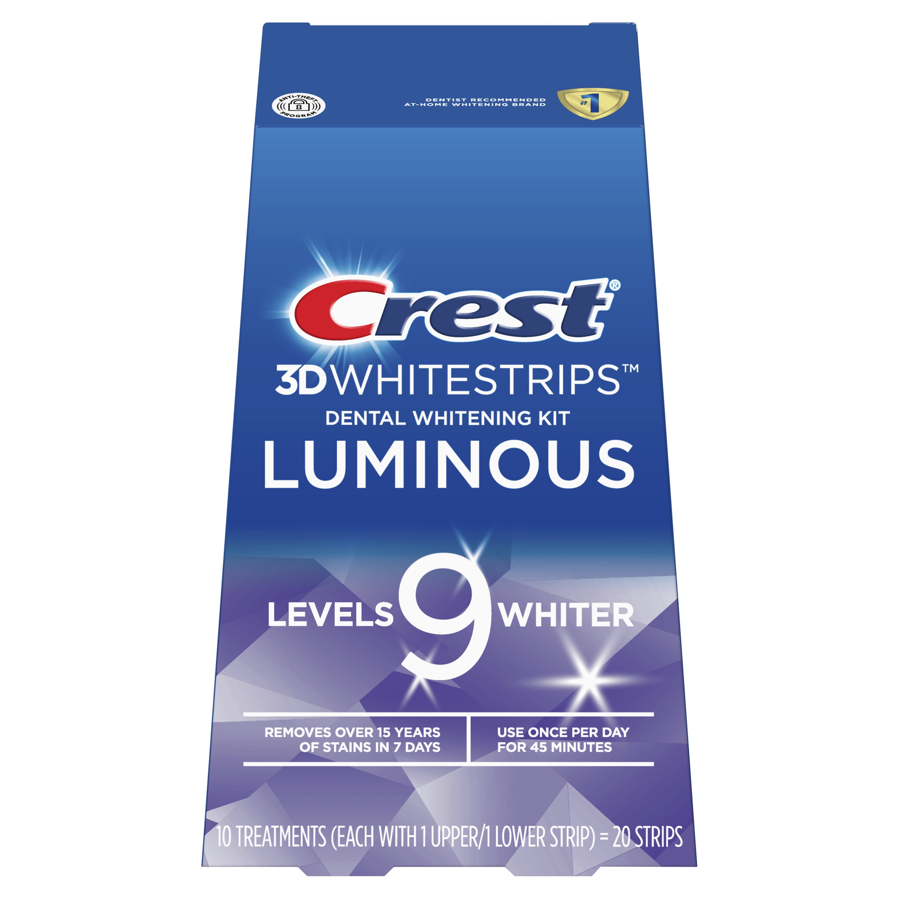 Crest 3DWhitestrips Luminous At-home Teeth Whitening Kit, 10 Treatments
