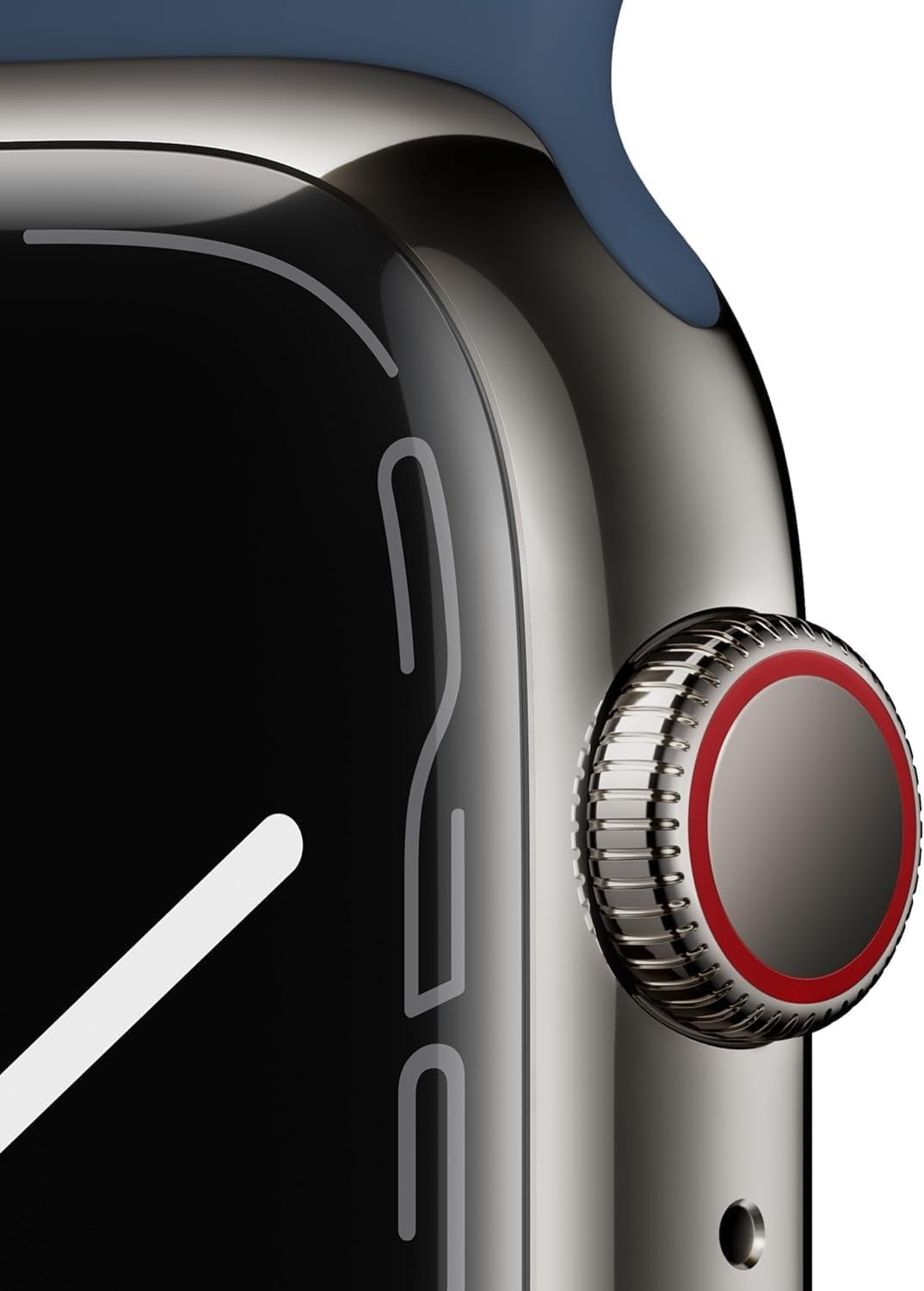 Restored Apple Watch Series 7 45mm GPS + Cellular Graphite Stainless Steel Case - Abyss Blue Sport Band Like New