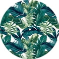 thumbnail image 2 of Round Outdoor Tablecloth with Umbrella Hole Zippered Fitted Tablecloth with Elastic Palm Leaves Table Cloth Cover for Picnic Party Patio Fits 44-48" Diameter Round Tables, 2 of 4