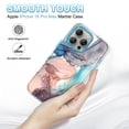 thumbnail image 4 of CASEFIV for iPhone 16 Pro Max Case,Marble Pattern 3 in 1 Heavy Duty Shockproof Rugged Hard PC+Soft Silicone Drop Protective Girls Women Cover,Blue, 4 of 6