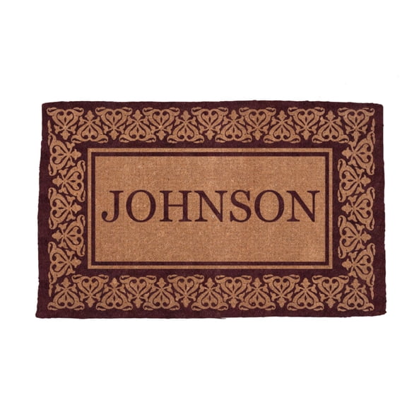 CocoMatsNMore Personalized Brown Blooming Hearts Doormats 38' x 60"