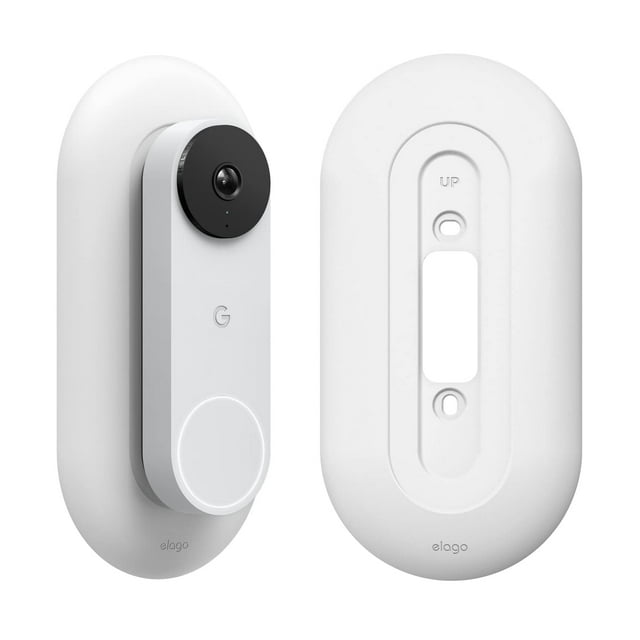 elago Soporte compatible con placa de pared para timbre Google Nest Hello Video (con cable, 2.ª generación) - Timbres de timbre, combinación perfecta de colores con cuña angular