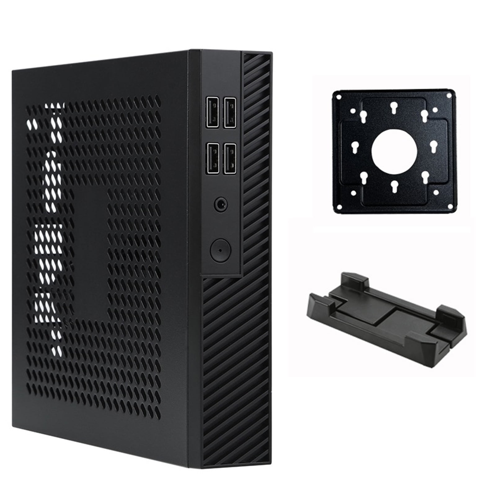 DX01 ITX Computer Case Desktop Case with 4 USB2.0 Port Industrial Control for Home Theater Gaming
