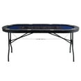 thumbnail image 5 of KFFKFF 8-Player Poker Table, Blackjack Texas Holdem Poker Desk with Cushioned Edges and Stainless Steel Beverage Holders, Movable Foldable Card Play Game Desk, Blue, 5 of 9