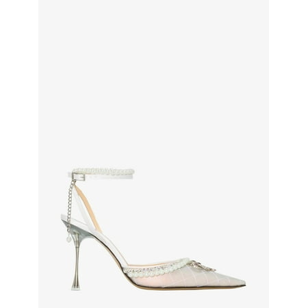 

WOMAN Nylon slingback with pearls and rhinestones
