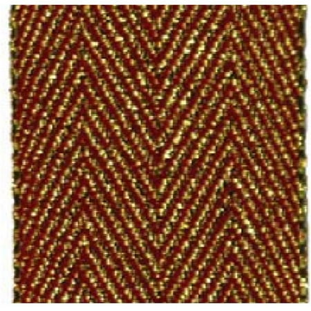 - Papillon Ribbon & Bow R09687B-25-0250-GOLD 1 in. 25 Yards Herringbone Glitter Ribbon, Red & Gold