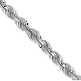 thumbnail image 2 of 10K Solid White Gold 3mm Quadruple Rope Chain Twisted Link Necklace, 2 of 4