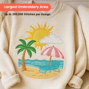 Poolin EOC07RE Embroidery Machine with Large 7.9 x 15 Inch Hoop, Computerized Embroidery Machine for Home & Small Business,