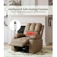 thumbnail image 6 of 22'' Oversized Massage Recliner Chair with Heat, 400 Lb Capacity PU Leather Lounge Chair, Cup Holders & Side Pockets, 6 of 8