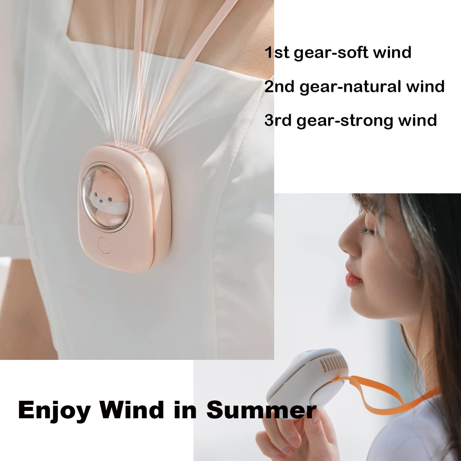 Buy Air Cooler Neck Fan, Portable Hands Free Bladeless Mini Fans with 3