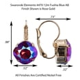thumbnail image 4 of Diamond Shaped Swarovski Crystal Pink, Red, Fuchsia, Blue AB Leverback Earrings, 4 of 4