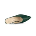 thumbnail image 4 of BLISSFUL STEP Women's Pointed Toe Chunky Slides Mules Dark Green 11, 4 of 7
