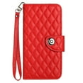 thumbnail image 6 of SaniMore Case for Samsung Galaxy A05, PU Leather 3D Lattice Stylish for Girls Crossbody Lanyard Flip Kickstand Card Slots Cash Pocket Magnetic Clasp Full Protective Shockproof Wallet Shell, Red, 6 of 9