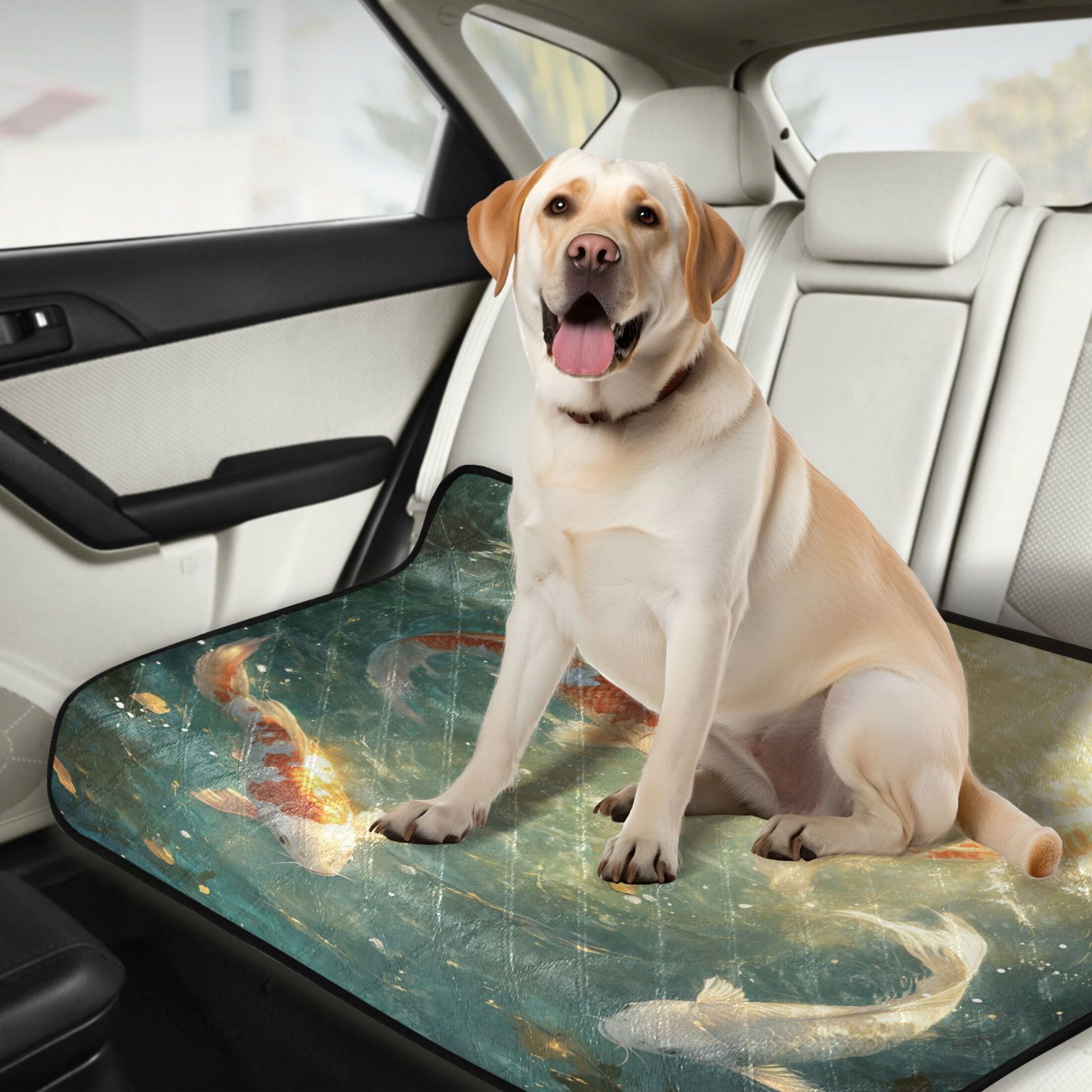 Qxltty Koi Fish Cat litter Pads Pet Set of 2 Diaper Mats Center Anti-leakage Layer Absorbent Soft and Comfortable