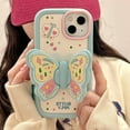 thumbnail image 6 of Blue Butterfly Phone Case Compatible with iPhone 14 Pro Max, Cute 3D Korea Dopamine Butterfly Case with Butterfly Wings Folding Stand Shockproof Silicone Soft Case, 6 of 13