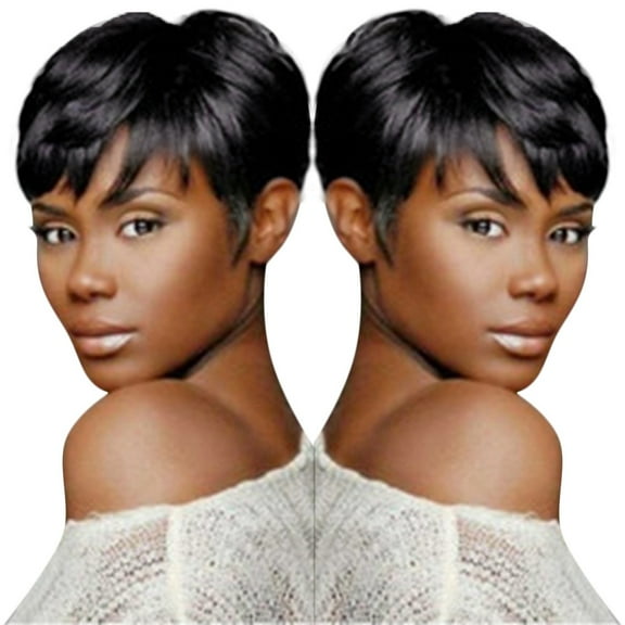 UYUH Fashion Women's Full Wig Short Wig Black Wig Styling Cool Wig for Beautiful Women Girls Fashion Party C-osplay Wig 8 Inches Long