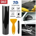 thumbnail image 2 of Black 7D Carbon Fiber Car Wrap High Gloss Vinyl Wrap Film Roll Bubble Free Air Release for Cars Laptops Phones, 2 of 6