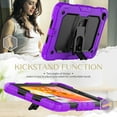 thumbnail image 5 of for iPad mini 5/mini 4 Case with PET Screen Protector + Pencil Holder + Stand + Shoulder Strap | Heavy Duty Protection 3 Layer Silicone PC Case for iPad mini 5/mini 4 | Purple+Black, 5 of 8