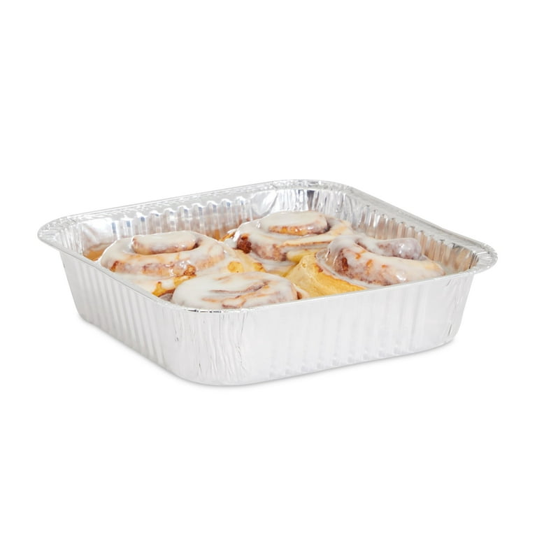 Stockroom Plus 50 Pack 8x8 Disposable Aluminum Foil Pans for Baking, Square  Trays for Meal Prep 