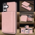 thumbnail image 6 of 2-in-1 Wallet Case for Samsung Galaxy S24, RFID Blocking PU Leather with Magnetic Detachable 9 Card & Cash Slots, Kickstand Shockproof Protective Classic Slim Cover for Women & Men, Pink, 6 of 12