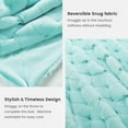 thumbnail image 6 of Home Soft Things Jacquard Faux Fur Throw - Bleached aqua - 50" x 60", 6 of 9