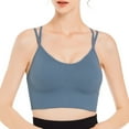thumbnail image 2 of Youmylove Womens Cross Back Sport Bras Padded Strappy Criss Cross Cropped Bras For Yoga Workout Fitness Low Impact Bras Female Bralette, 2 of 5