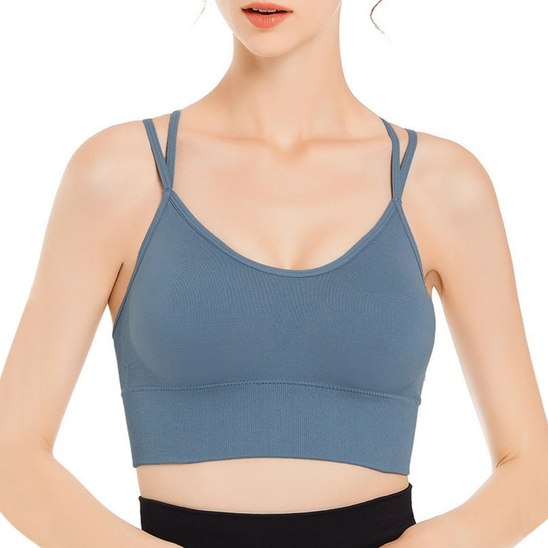 Womens Back Sport Bras Padded Strappy Cropped Bras for Yoga Workout Fitness  Low Impact Bras Sports Bras (Beige, S) at  Women's Clothing store
