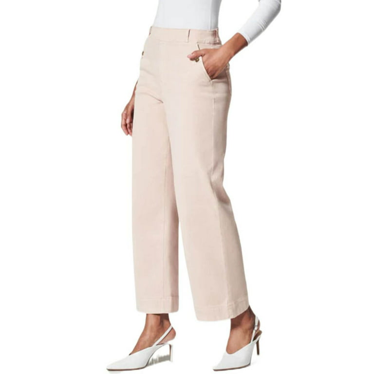 Women Pants Casual Summer Stretch Twill Cropped Wide Leg 'S High