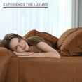 thumbnail image 5 of Lux Decor Collection Queen Bed Sheets Set Brushed Microfiber High GSM, 4 Piece Sheet Set Upto 16 Inches Deep Pocket Bedding Sheets & Pillowcases - Brown, 5 of 8