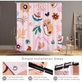 thumbnail image 3 of Pink Shower Curtain, Abstract Human Face Shower Curtains for Bathroom, Modern Mid Century Aesthetic Shower Curtain, Waterproof Fabric Bathroom Shower Curtain, 3 of 6