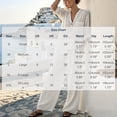 thumbnail image 3 of Cagogo Women's 2 Piece Lounge Set V Neck 3/4 Sleeve Top Wide Leg Pants Casual Boho Vacation Outfits Loose Matching Sets Solid Tracksuits Travel Airport Clothes, White 2XL, 3 of 6