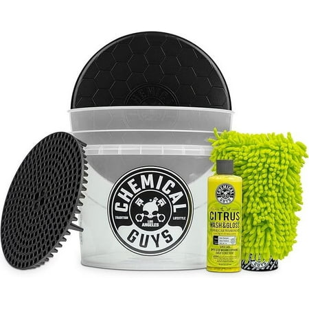 Chemical Guys HOL133 Ultimate Scratch-Free Detailing Bucket And Accessories Car Wash Kit (5 Items)