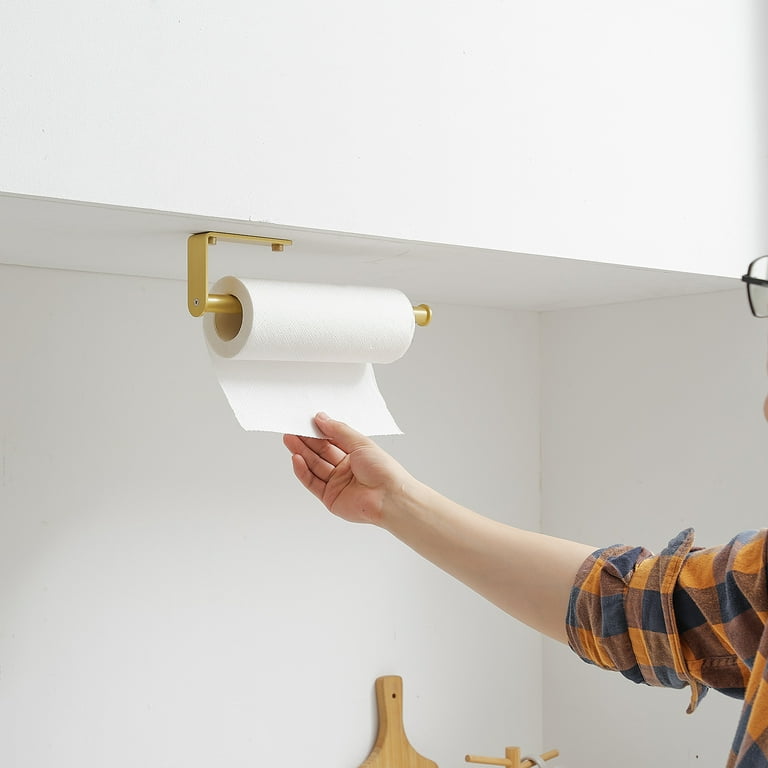 BWE Wall Mount Paper Towel Holder Bulk-Self-Adhesive Under Cabinet