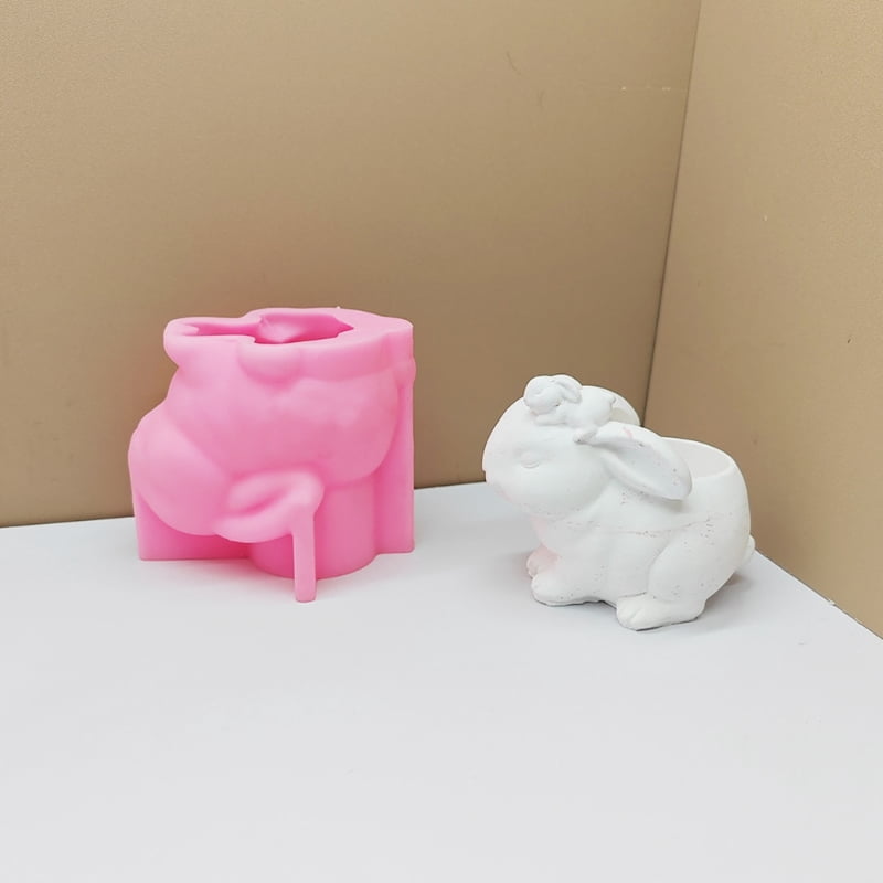 Silicone Mold DIY Flower Pots Casting Mould Succulent Planter Molds Rabbit Shaped Pen Holder Moulds Epoxy Resin Molds