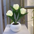thumbnail image 1 of Lámpara de mesa LED Lámpara de tulipán Flor artificial Luz nocturna Ramo de flores falsas, 1 of 6