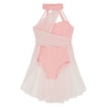 thumbnail image 3 of Sholeno Kids Girls Modern Lyrical Dance Dress Halter Cutouts Tulle Leotard for Ballet Jazz Latin Pink 16, 3 of 7