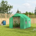 thumbnail image 2 of Mini Walk-in Greenhouse With PE Cover Green Galvanised Steel Structure, 2 of 8