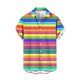 thumbnail image 4 of Camisa hawaiana con estampado 3D de rayas de colores para hombre, camisas de playa con plantas para vacaciones de verano, camisas de manga corta con botones para parejas de calle, 4 of 5